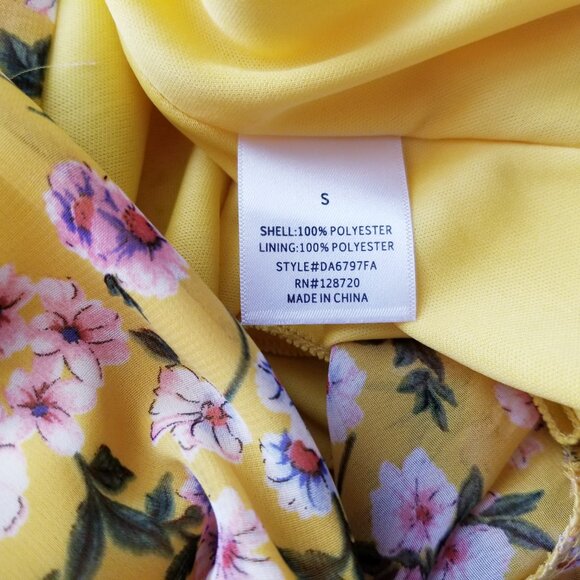Pretty Summer Yellow High Low True Wrap Dress by Miami + Francesca's NEW w/Tags - Picture 13 of 13